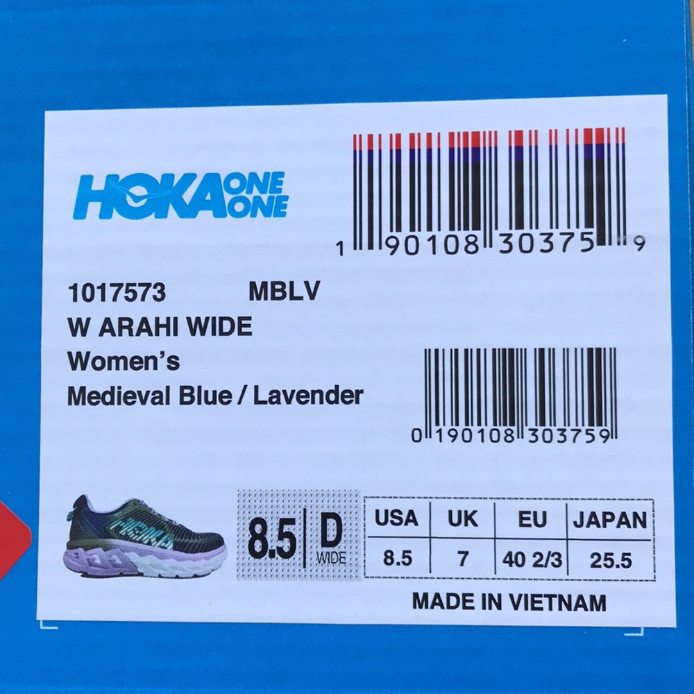 Hoka one one Arahi wide. Womens medieval blue
